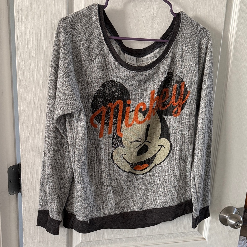 Disney Black and Gray Knit Top